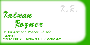 kalman rozner business card